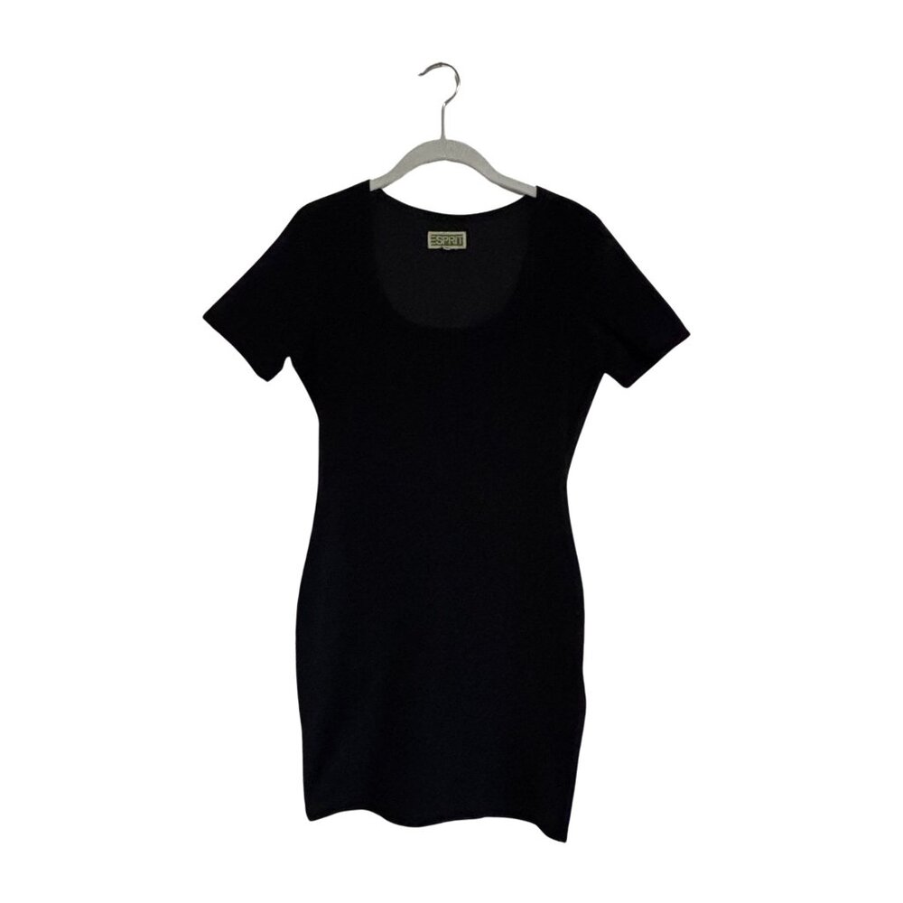 Vintage Esprit Black Velvet Mini Dress 1980s